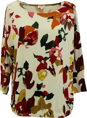 Produktbild von 29606 S Oliver, , Damen Bluse Shirt, Jersey, weiß allover print, 44