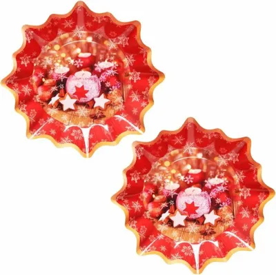 Produktbild von Pappteller Stern Weihnachts Balls Ø27cm 2 Stück