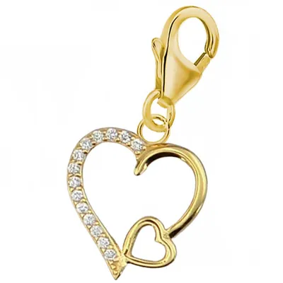 Goldener Herz Charm Anhänger - Herzliche Überraschung mit Geschenketui