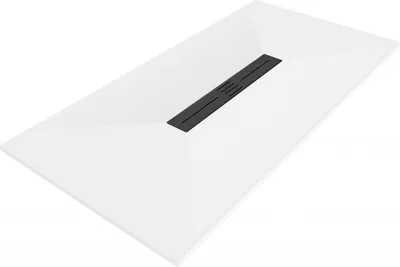 Produktbild von Mexen Toro rechteckige Duschwanne SMC 160 x 70 cm, weiß, schwarze Abdeckung - 43107016-B