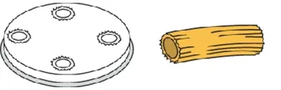 Productafbeelding van Pasta-schijf, diameter 57 mm, maccheroni