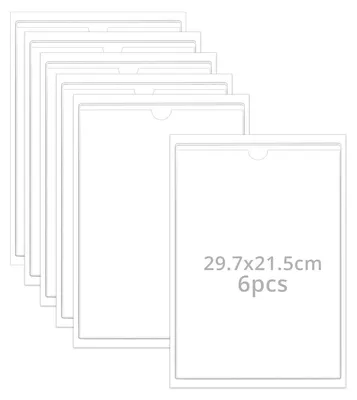 Obrázek produktu pro PVC obaly A4, průhledné, samolepicí, 6 kusů, vhodné pro dokumenty