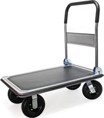 Produktbild von Wiltec Plattformwagen bis 300 kg 895x610x985 mm, Transportkarre klappbar mit Bügelgriff und Anti Rutsch Belag und Kantenschutz, Transporthilfe