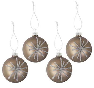 Produktbild von Glas-Christbaumkugeln Perla 4er-Set Weihnachtsbaumkugeln Tannenbaumschmuck 6cm