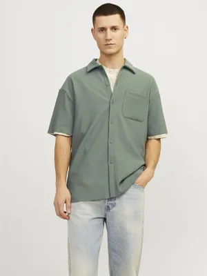 Zdjęcie produktu dla Jack & Jones Mykonos Plisowana koszula z krótkim rękawem Green XL Man Green XL