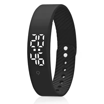 Produktbild von Schrittzähler Pedometer Einfach bedienung Fitness Armband Fitnessarmband mit Uhr Kalorienzähler Schrittmesser Ohne Bluetooth Aktivität tracker Kalorien Zähler Messer Test Ohne APP Zum Joggen, Schwarz