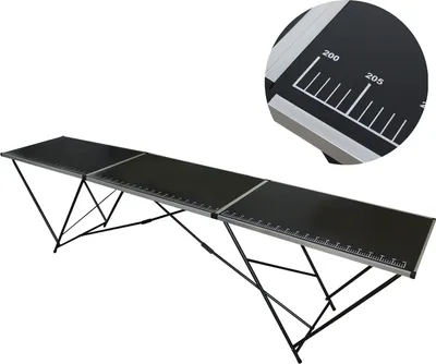 Produktbild von Tapeziertisch Alu Flohmarkttisch 300x60 cm Klapptisch klappbar mit Messskala