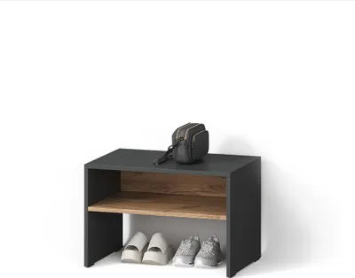 Immagine prodotto di Panca portascarpe Livinity Ortello Antracite/Rovere dorato 60 x 60 cm, Model 55900