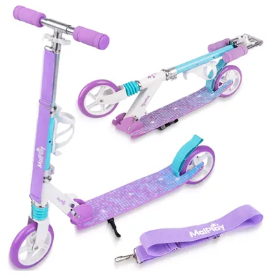 Produktbild von Kinderroller Cityroller Faltbarer Scooter mit Riemen Und Flaschenhalter 3,6kg Abec-7 Gepolstert Hellrosa