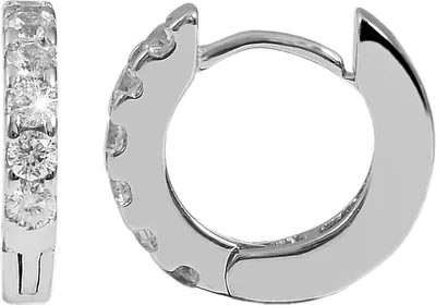 Produktbild von 925/- Echt Silber Klapp-Creolen mit Zirkoniasteinen, 925/rhodiniert