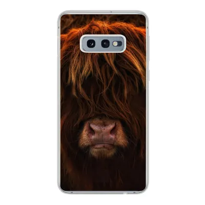 Produktbild von MuchoWow® Handyhülle Schutzhülle Hülle für Samsung Galaxy S10e Schottischer Highlander - Kuh - Schwarz - Porträt Silikon Softcase Handy Hülle - Handy