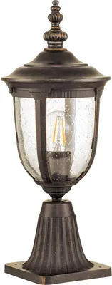 Produktbild von Sockelleuchte Aluminium Glas 46,6 cm hoch IP44 in Bronze verwittert Rustikal Stehlampe außen