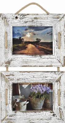 Immagine prodotto di Cornice portafoto duo 13x18 cm Dirty Snow bianco e nero in legno riciclato