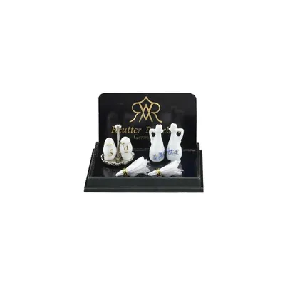 Produktbild von Miniatur Salz- und Pfeffermenage 1:12 Porzellan handbemalt