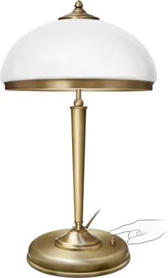 Produktbild von Messing Tischleuchte exquisit Druckschalter Goldpatina 53cm Ø30cm 2x E14 80W Wohnzimmer Schlafzimmer Büro Leselampe handgefertigt