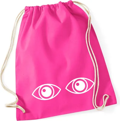 Produktbild von Huuraa Turnbeutel Augen Eyes 12 Liter Fuchsia Baumwolle Rucksack Geschenkidee