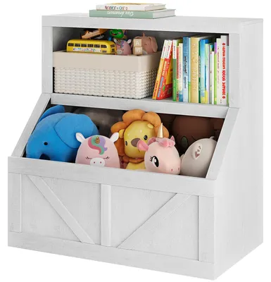Produktbild von Kinderbš¹cherregal 80x42x81 cm MDF Aufbewahrung Kinderzimmer Bš¹cherregal Spielzeug antikwei?