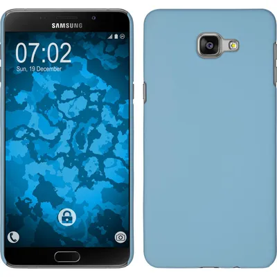 Produktbild von PhoneNatic Case kompatibel mit Samsung Galaxy A9 (2016) - Hülle hellblau gummiert Hard-case + 2 Schutzfolien