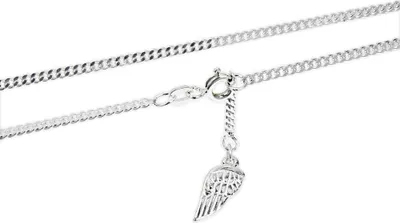 Produktbild von 925 Sterling Silber Fußkettchen 25cm Panzerkette mit Engelsflügel Anhänger 1856