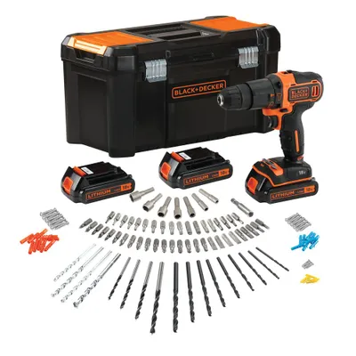 Produktbild von Black & Decker BDCHD181B3A, Handbohrmaschine, Schwarz, Orange, 1 cm, 2,5 cm, 1 cm, 1 cm