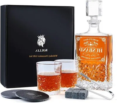 Produktbild von Famanu Whisky Karaffe Set mit Gläsern und Whiskystenen - 800 ml