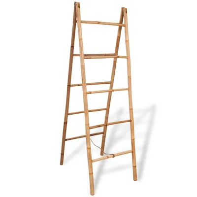 Image de Porte-serviette double avec 5 barreaux Bambou 50 x 160 cm