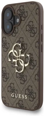 Productafbeelding van Guess 4G telefoonhoesje met band, 4G Classic Logo, voor iPhone 16 - Bruin