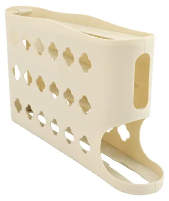 Image de 4 Tiers Egg Organizer 30 Eggs Large Capacity Space Saving Auto Rolling Fridge Egg Organizer for Refrigerator Yellow