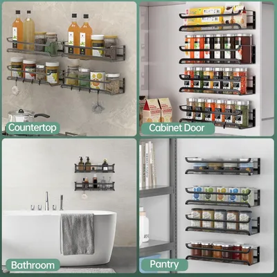 Produktbild von Kräuterregal Wandmontage - Kräuterorganizer - Set von 4