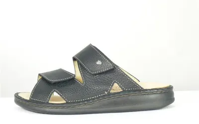 Productafbeelding van Finn Comfort, Danzig-Soft, heren, slipper, zwart, leer, NIEUW - Heren schoenen, sandaal / slipper, zwart, leer (bizon)