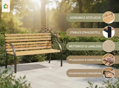 Produktbild von Gartenbank Osaka aus Tanne, ca. 122 x 60 x 83 cm