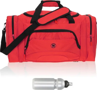 Produktbild von Saunatasche Damen Herren Elephant Color Big 55 cm 40 L Nassfach Sporttasche Reisetasche Sport Fitness Sauna Tasche groß 1296 Rot + Trinkflasche