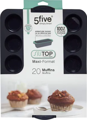 Produktbild von 20 Muffinformen Silikon "Silitop" schwarz rot