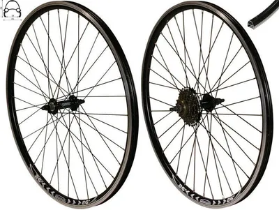 Produktbild von REDONDO 26 Zoll Laufrad Set Hinterrad Vorderrad 26" Felge Schwarz + 6-fach Kranz