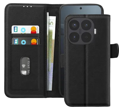 Zdjęcie produktu dla Avizar, etui typu Chesterfield do telefonu Xiaomi 17T, z przegródką na karty i funkcją podstawki, kolor czarny