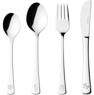 Kinderbesteckset 4-teilig – Tiermotive – spülmaschinengeeignet