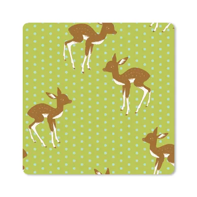 Produktbild von MuchoWow® Mauspad Mousepad Muster - Hirsche - Punkte 20x20 cm - Mousepads - Maus Mat - Pad - Mausunterlage - Desk Mat - Bureauartikeln