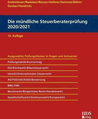 Produktbild von Die mündliche Steuerberaterprüfung 2020/2021