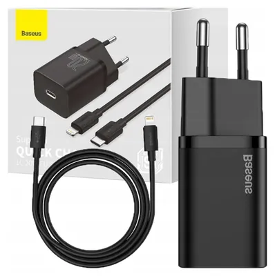 Obrázek produktu pro Baseus Rychlá nabíječka Usb Type C 20W Lightning kabel 1M Black