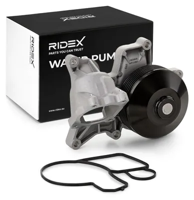 Produktbild von RIDEX 1260W0147 Kühlmittelpumpe Wasserpumpe mit Riemenscheibe für BMW 3 Touring (E91) 3 Limousine (E90) 5 Touring (F11) 1 Schrägheck (E87) 5 Limousine