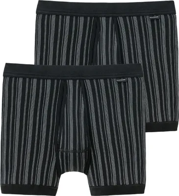 Produktbild von Schiesser 2er Pack Original Classics Feinripp Unterhose kurz Mit kontrastfarbenem Streifen-Muster, Bequemer Softbund für hohen Tragekomfort, Besonders strapazierfähige, bequeme Feinripp-Qualität