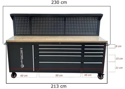 Produktbild von RETTER RS2 Werkbank All-in-one Werkstattwagen mit 10 Schubladen und Türfach