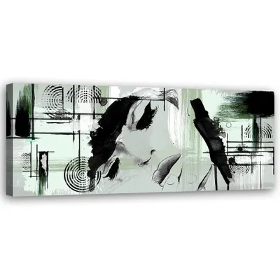 Produktbild von Leinwandbild Grüne Frau Abstraktion 150x50 Feeby Grau bild für die wand bereit zum aufhängen