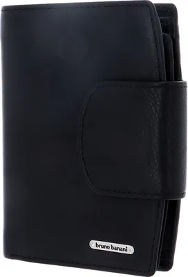 Produktbild von bruno banani Leder Geldbörse New York Wallet with Flap Black schwarz