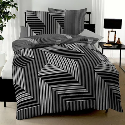 Produktbild von Kaeppel Biber Bettwäsche Escape schwarz 155x220 cm + 80x80 cm