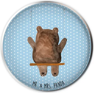 Produktbild von Mr. & Mrs. Panda Waschbecken-Stopfen Bär Schaukel - Blau Pastell - Geschenk, Waschbecken Stöpsel, waschbeckenstöpsel, Abflussstopfen, Teddybär, Ablaufgarnitur
