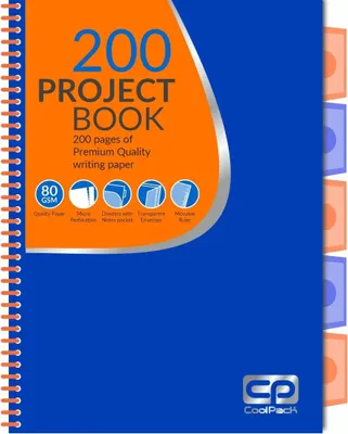 Obrázek produktu pro Zápisník A4 100 listů Patio Coolpack 5 záložek Modrá