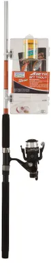 Productafbeelding van Shakespeare Catch More Fish, complete set bestaande uit hengels en molens, zilver/rood
