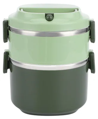 Immagine prodotto di Contenitore termico per il pranzo in acciaio inossidabile, contenitore portatile per bento, utensili da cucina, a doppio strato, 1,7 l