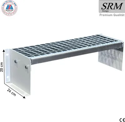 Produktbild von 1 Stufen Standtreppe Modell 1 Treppe Stahltreppe Weiß 80 cm Breite Höhe 20 cm ohne Geländer